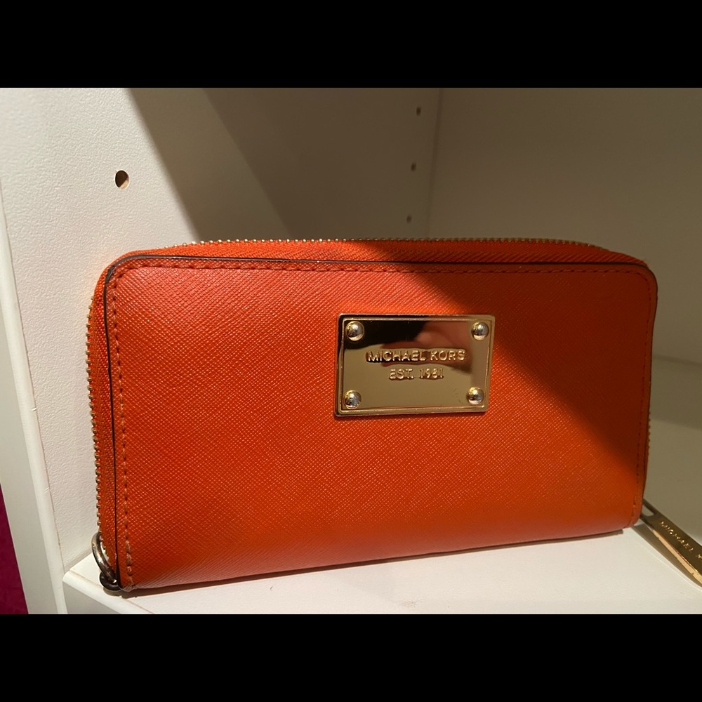 Orange Michael Kors Wallet